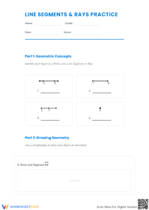 Essential Line Segments and Rays Worksheet | Grade 4-8