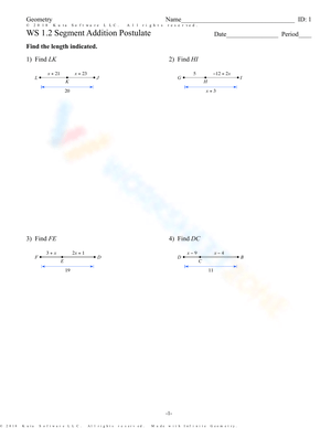 Segment Addition Postulate