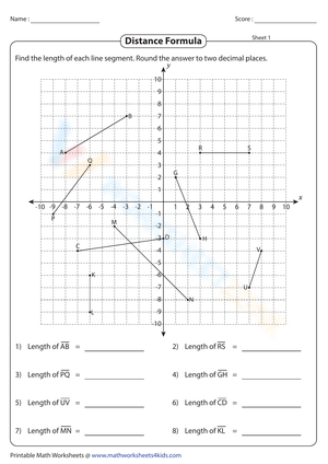 Geometry: Segment Addition Postulate Worksheet