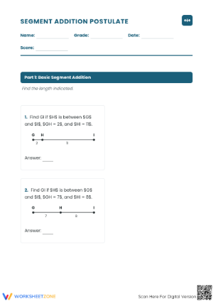 Essential Segment Addition Postulate Worksheet | Geometry