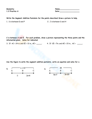 Segment Addition Postulate with Geometry