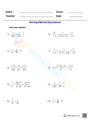 Free Complex Fractions Worksheet Collection for Kids