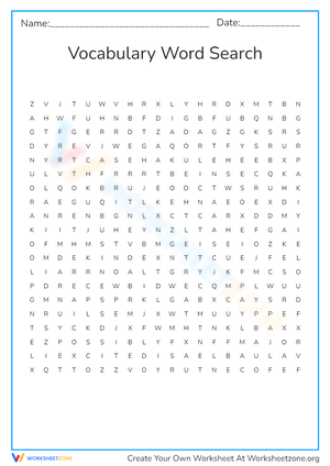 Grade 9 Vocabulary Word Search — Printable No-Prep Worksheet