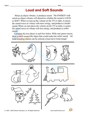 Identify Loud and Soft Sounds Worksheet