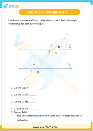 Exploring Angle Relationships Worksheet