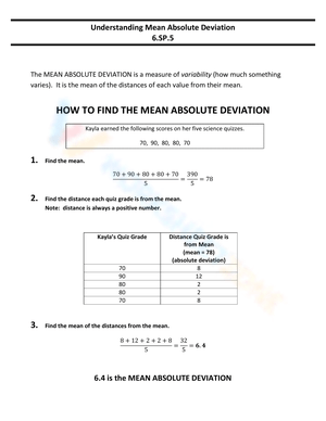 Understanding Mean Absolute Deviation