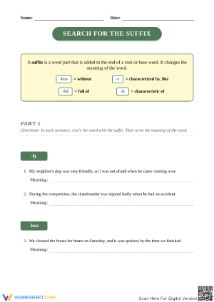 Suffix Practice Worksheet | Grade 3 Essential Grammar