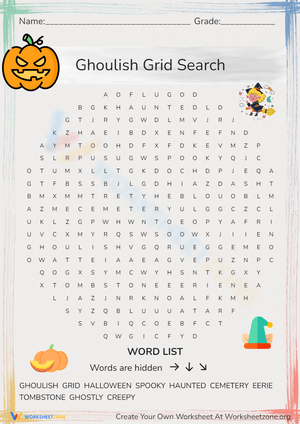 Printable Halloween Word Search Activity | Grade 3