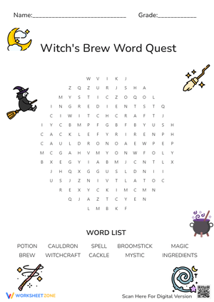 Witch's Brew Word Quest Word Search