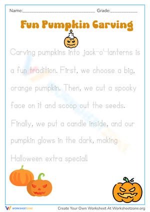 Pumpkin Carving Handwriting Practice - Halloween Fun!