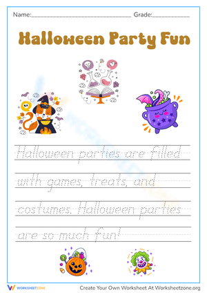 Halloween Cursive Writing | Grade 2 Printable