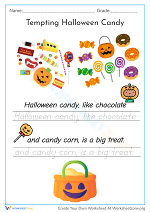 Halloween Candy Cursive Writing | Printable Grade 2