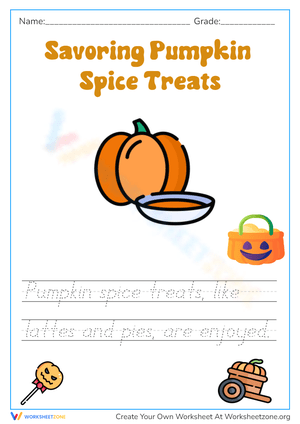 Pumpkin Spice Treats - Cursive Writing