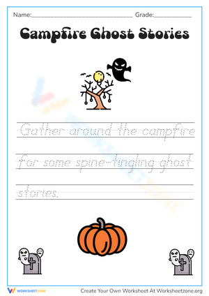 Halloween Cursive Writing Practice - Campfire Ghost Stories