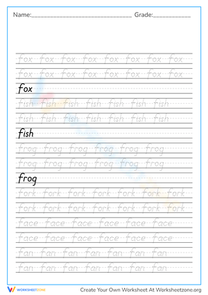 word tracing