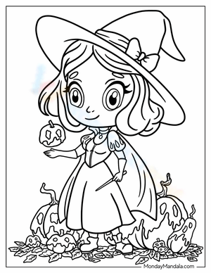 Witch Snow White: A Disney Halloween Coloring Sheet