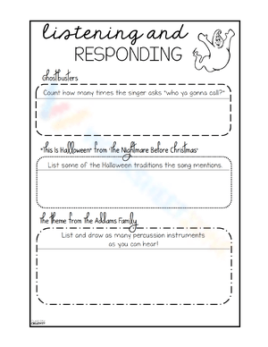 Halloween Listening and Responding Activity