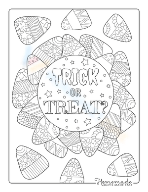 Halloween Trick or Treat Candy Corn Wreath