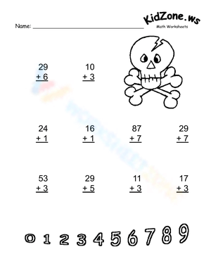 Math Worksheet Addition with Halloween Theme