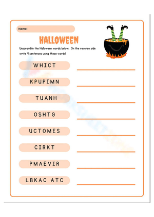 Halloween Word Scramble Challenge