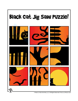 Cut and Paste Halloween Puzzle Worksheet