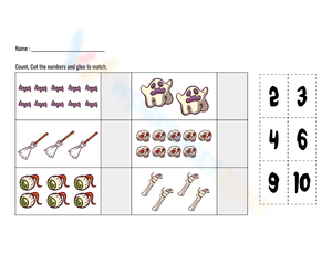 Halloween Cut and Paste Activity Worksheets