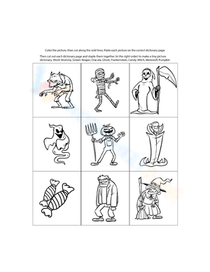 Halloween Color Cut and Paste