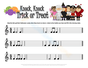 Knock Knock Trick or Treat Printable