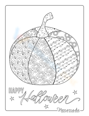 Patterned Pumpkin Halloween Coloring Page