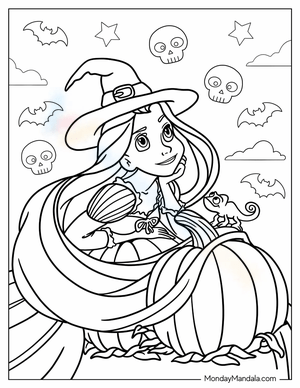 Rapunzel Halloween Coloring Fun