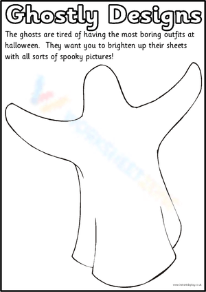 Halloween Ghostly Designs Coloring Page