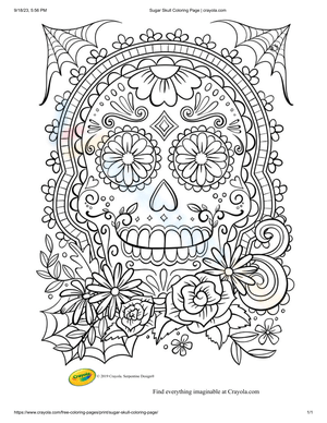 Sugar Skull Coloring Page