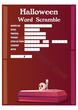 Solve Halloween Word Scramble