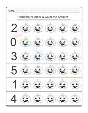 Halloween Counting Coloring Page