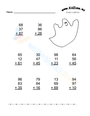 Addition Halloween Ghost Worksheet
