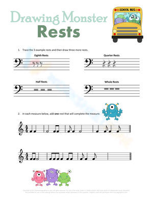 Drawing Monster Resting Worksheet