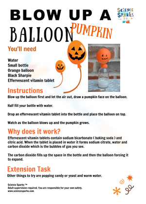 Blow Up a Pumpkin Balloon Activity