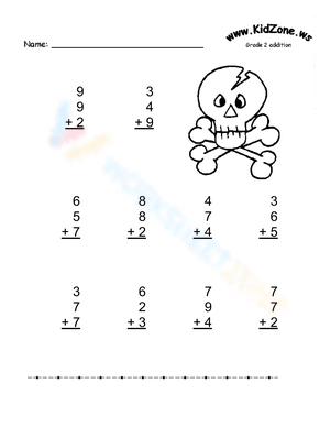 Grade 2 Addition with Halloween Bones!