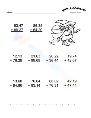 Practice Decimal Addition with Two Digits!