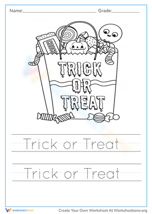 Trick or Treat Handwriting and Coloring