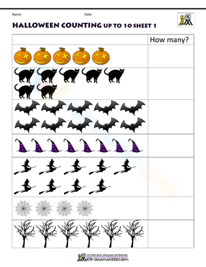 Practice Halloween Counting to Ten