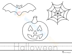 Halloween Tracing Worksheet for Kids