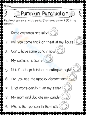 Halloween - Pumpkin Punctuation