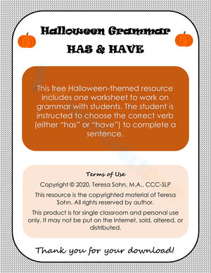 Printable Has or Have Worksheet | Grade 1 Grammar