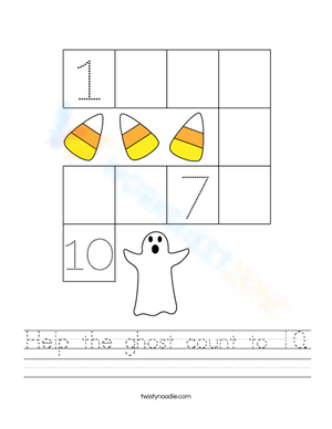 Ghost Count to 10: A Halloween Counting Worksheet