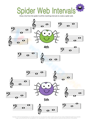 Spider Web Music Intervals Worksheet