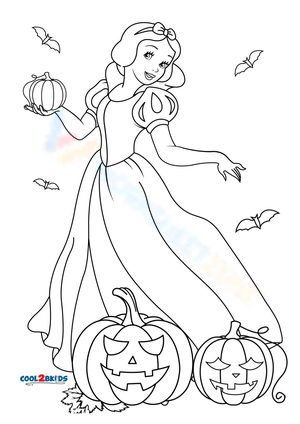 Disney Princess Halloween Coloring Pages