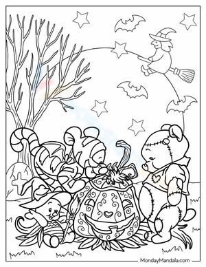 Halloween Winnie the Pooh Coloring Page
