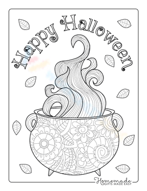 Halloween Cauldron Zentangle Worksheet