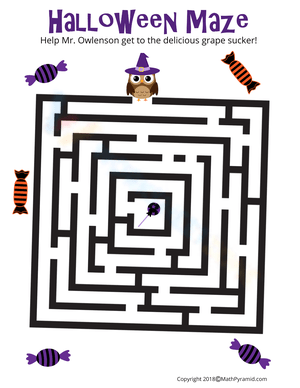 Halloween Owl Maze Worksheet for Puzzle Fun